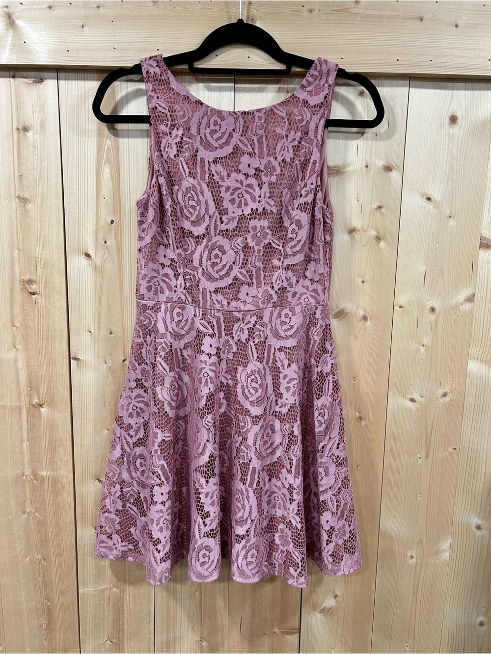 Speechless Mauve Lace Sleeveless Fit & Flare Dress